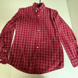 GAP Red and White Plaid Casual Button Down Shirt Size Small